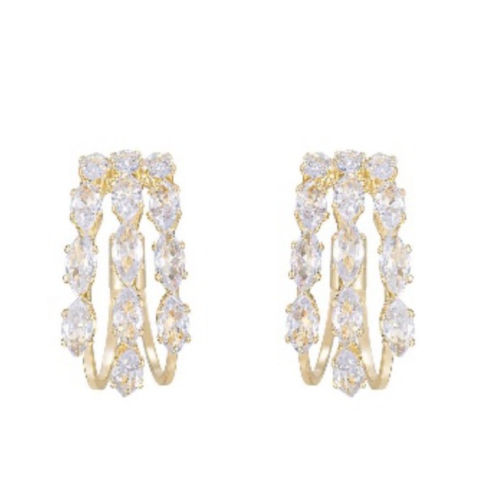 Ettika Crystal Huggie Hoop Earrings